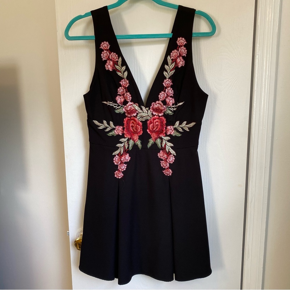 Ruby and Jenna Floral Black Dress